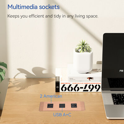 20W USB-A+C Output UL and CUL Certified Recessed Power Strip with Customizable Color for Drawers and Workbenches