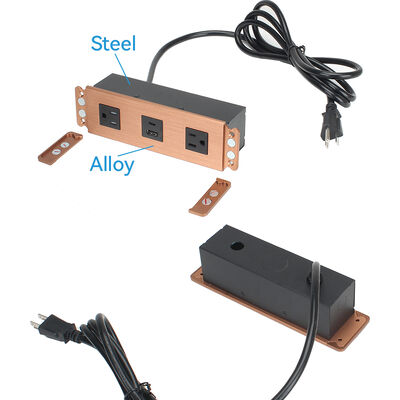 Custom Furniture Recessed Power Bar Electrical Outlet For Drawer Cabinet Workbench