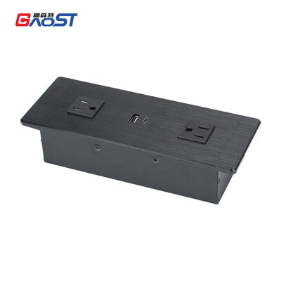 Recessed Power Strip with 65W PD Fast USB Charge Alloy Faceplate and UL CUL Certified