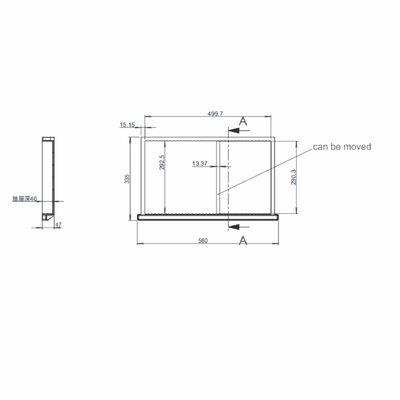 Plastic Lift Desk Accessories Hidden Under Desk Drawer For Laptop Storage Tray 505mm