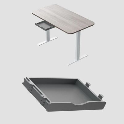 Vassoio organizer estraibile sotto scrivania in metallo 250mm per scrivanie regolabili in altezza