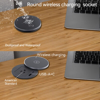 Table Power Usb Charging Grommet 80mm For Workspace Dustproof
