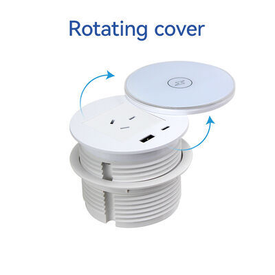 Rotary Fully Desk Grommet Power Outlet Recessed Strip SAA Certificated