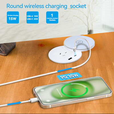 Rotary Fully Desk Grommet Power Outlet Recessed Strip SAA Certificated