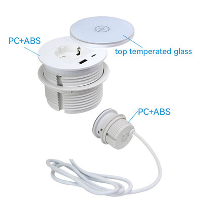Concealable In Desk Power Grommet Wireless Charging Flush Mount ODM