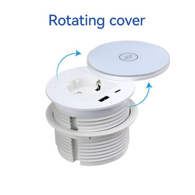 Concealable In Desk Power Grommet Wireless Charging Flush Mount ODM