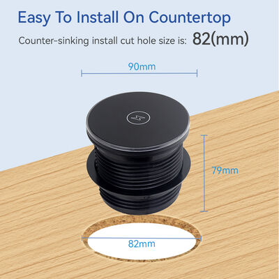 Universal Round Desk Power Grommet 15W Wireless Charging Flush Mount