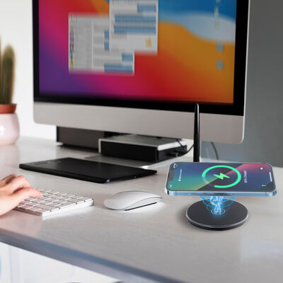 Universal Round Desk Power Grommet 15W Wireless Charging Flush Mount