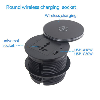 82mm Recessed Powered Grommet Desk Outlet USB C ROHS Certificated