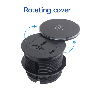 82mm Recessed Powered Grommet Desk Outlet USB C ROHS Certificated