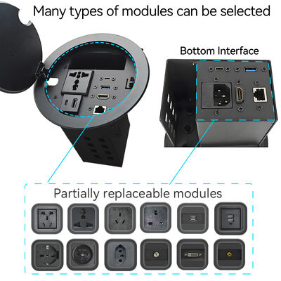 ROHS 152mm Embedded Desktop Socket Hub Conference Table Connectivity Box