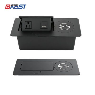 صندوق مقبس منبثق بشاحن USB بقوة 20 واط مع مقبس سويسري من النوع J ولوحة وجه من السبائك للمكاتب وطاولات المؤتمرات