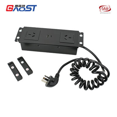Flush Mount Desk Power Strip with 2 AU Outlets 20W USB C SAA Approved Alloy Material V0 flame