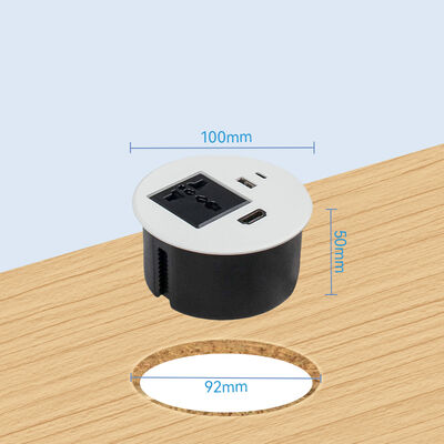 HDMI Office Desk Power Grommet outlet Socket UBS20W QC3.0 Charger 90mm
