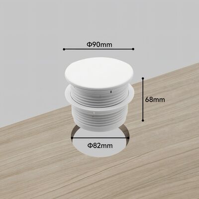 60W USB-C Power Delivery Desk Power Grommet with 360° Rotating Dustproof Cover and V0 Flame-Retardant ABS+PC Material