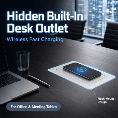 Pop Up Power Strip with 20W USB Fast Charging 15W Wireless Charging and UL-Certified Fireproof Safety for Office Desk
