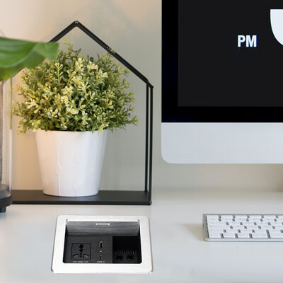 Recessed Pop Up Audio Visual Box Multimedia Socket Outlet 65W USB