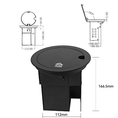 Embedded Desktop Cubby Connectivity Box for AV Audio Visual Accessory