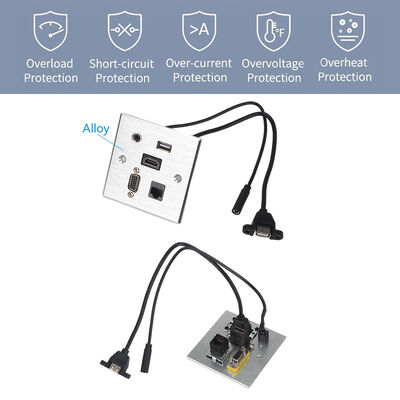 RJ45 Information Wall Panel Audio Video Outlet Multimedia Surge Protector