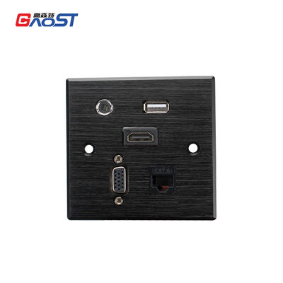HDMI 4K USB 2.0 Audio Video Wall Plate with Alloy Face Plate and RJ45 CAT6 for Home Theater