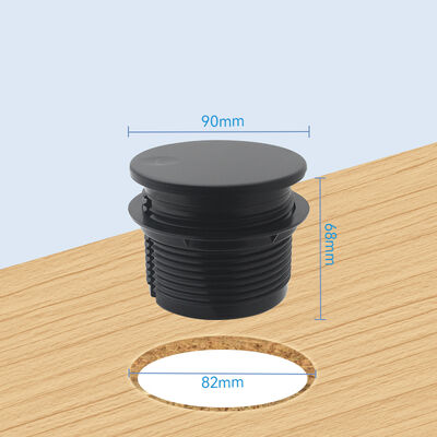 20W USB-C Fast Charging Desk Power Grommet with Type F Schuko Outlet and 360° Rotating Dustproof Cover