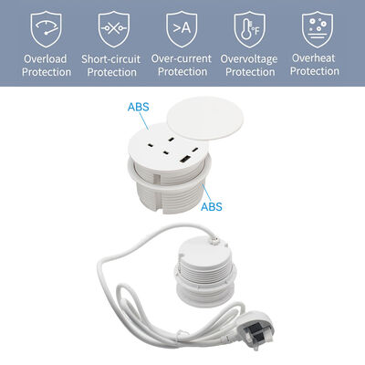 UKCA Certified 20W Fast Charging USB-C Desktop Socket with 82mm Diameter for Office and Home
