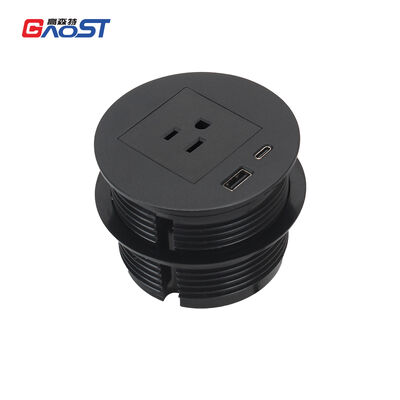 Table Mounted Power Outlet with QC3.0 USB Fast Charging and 80mm Hole UL Standard Desk Power Grommet