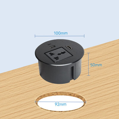 20W QC3.0 Charger HDMI Data Port Desk Power Grommet with 90mm Hole Size for Office Table Power Socket