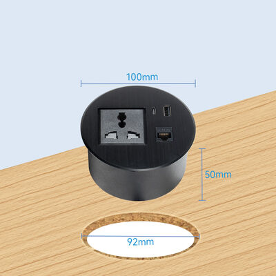 20W QC3.0 USB hole 90mm Power Grommet Fully Universal Outlet LAN RJ45