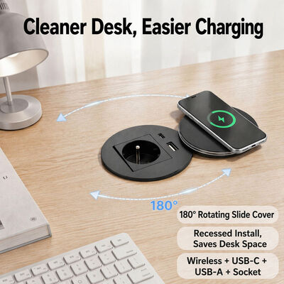15W Fast Charging Desktop Power Grommet For Conference Tables OEM