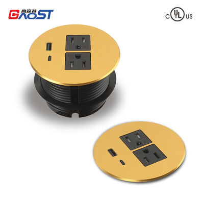 20W QC3.0 USB Chargement prise d'alimentation en retrait avec plaque d'alliage et certification UL CUL