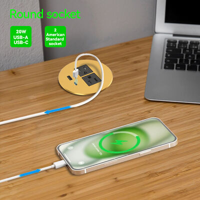 20W QC3.0 USB Charging Recessed Power Outlet with Alloy Faceplate and UL CUL Certification