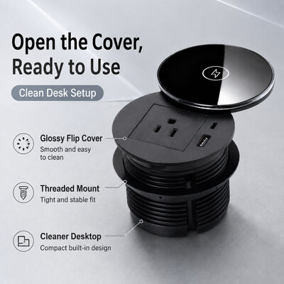 Grommet de carga USB de 80 mm para el espacio de trabajo a prueba de polvo