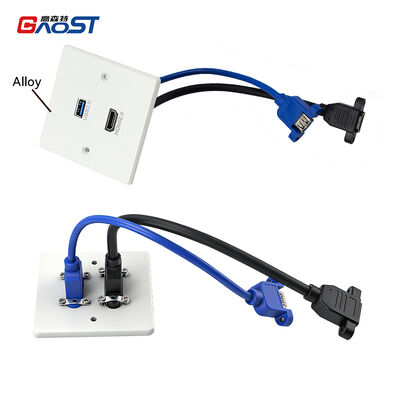 4K HDMI Pass Through und USB 3.0 Data Audio Video Wall Box mit Alloy Face Plate für Büro-Netzwerke