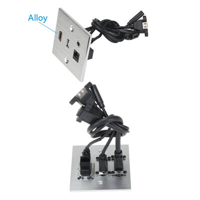 Custom 86x86mm Solid Aluminum Wall Plate with Modular Layout for Standard 86 Box