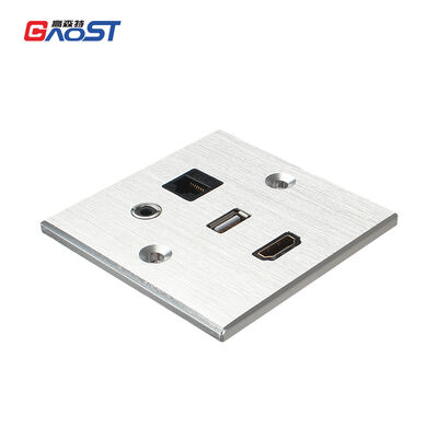 Aangepaste 86x86mm massief aluminium wandplaat met modulaire indeling voor standaard 86-doos