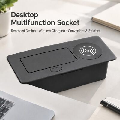 SAA Certified Recessed Pop Up Socket Box with Wireless Charger and Dual USB-A for Desk Power Hub