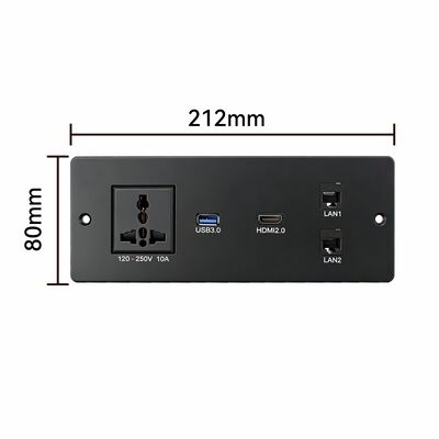 Recessed Power Strip Flush Mount Desk Socket with 65W USB PD Charging HDMI 4K Video and USB 3.0 Data Connectivity